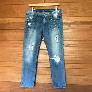 7FAM embellished Josefina skinny boyfriend jean